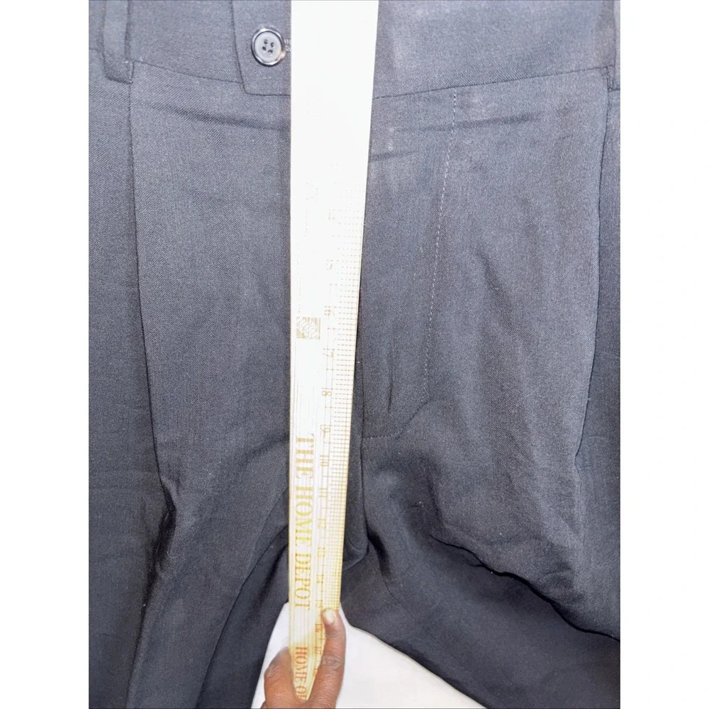 Vtg Hugo Boss Black Slim Fit Pants 36x31 💯 Chrome Virgin Wool Laine